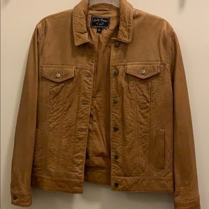 Lucky Brand cognac button front trucker jacket
